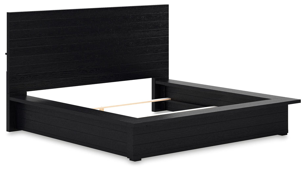 Londer - Black - King Panel Bed