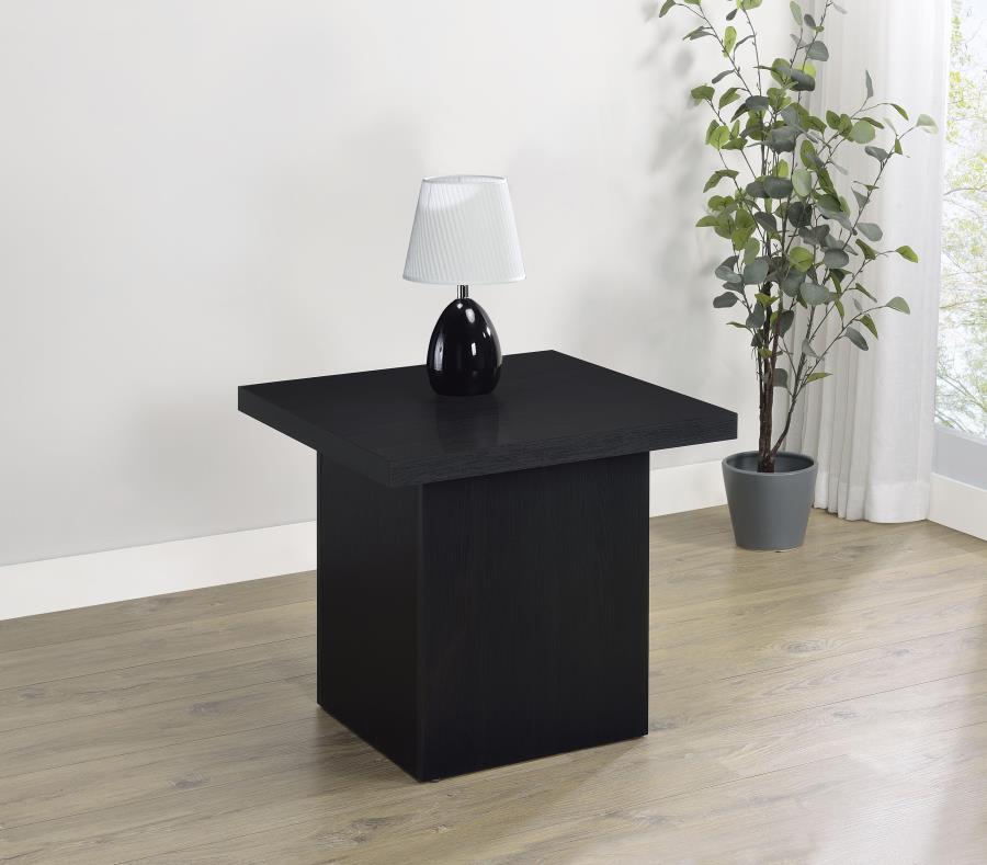 Max - Square Engineered Laminate End Side Table - Black