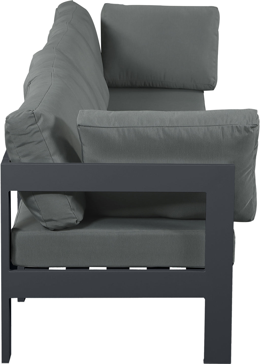 Nizuc - Outdoor Patio 4 Seat Modular Sofa With Gray Frame
