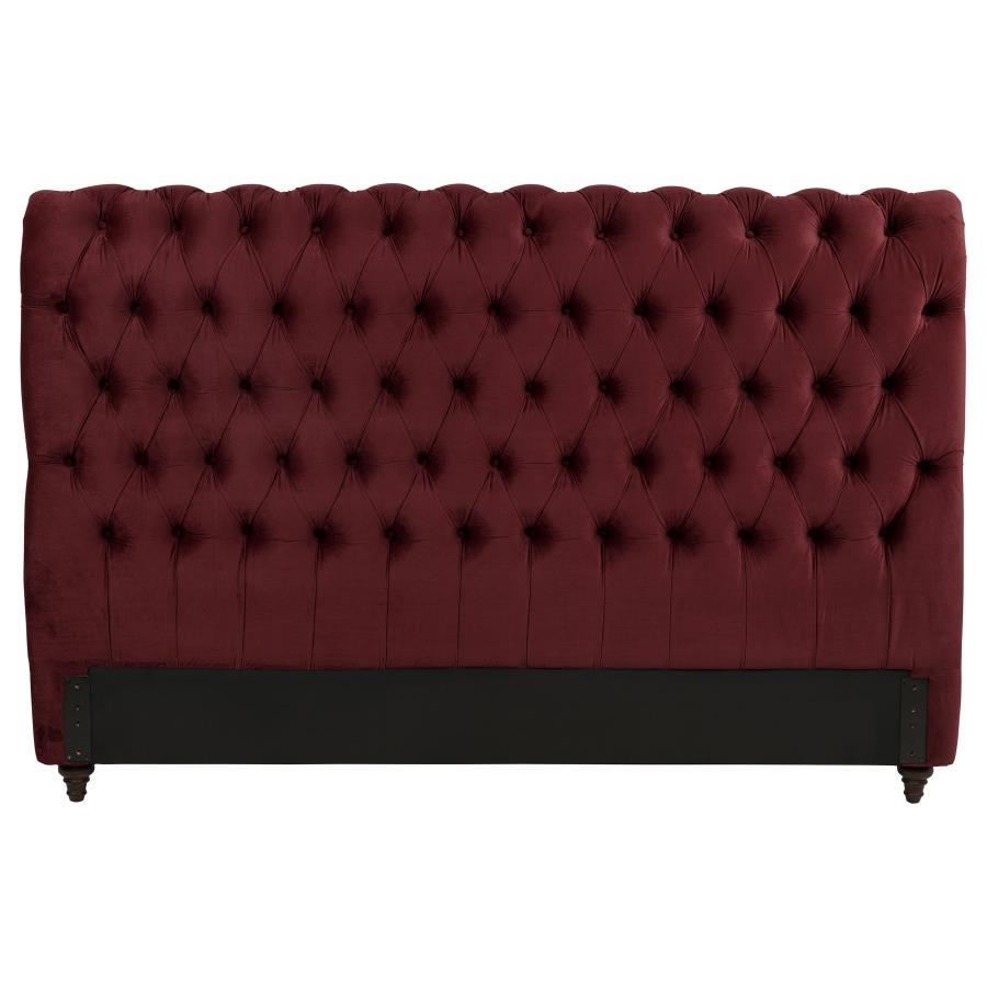 Devon - Upholstered Eastern King Headboard - Wine Red