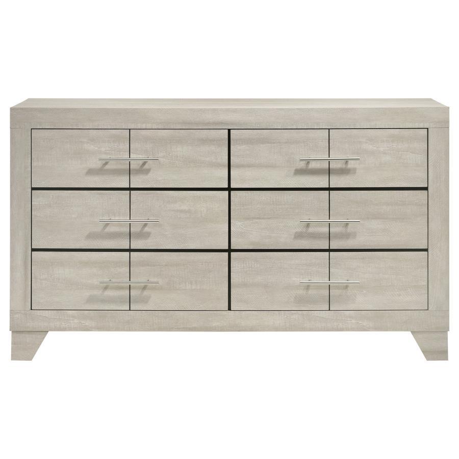 Trenton - 6-Drawer Bedroom Dresser - Rustic Cream