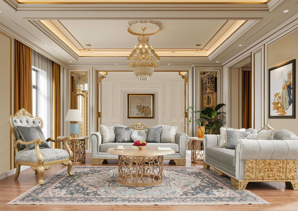 HD-9041 - Chair - Gray / Gold