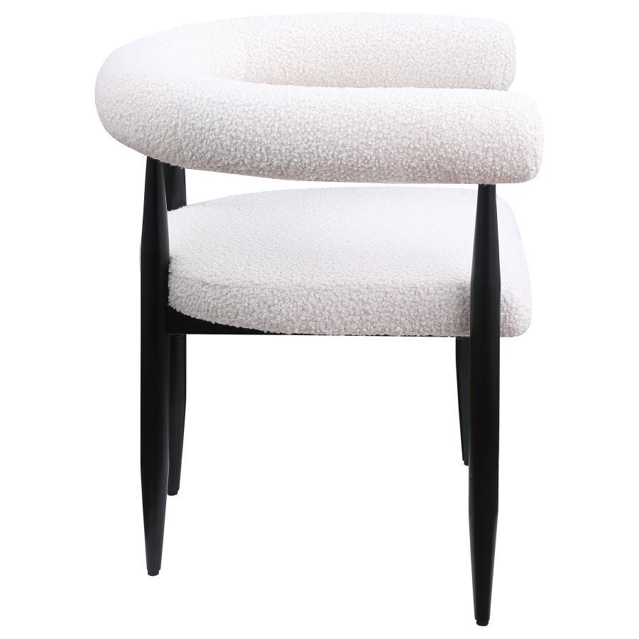 Dunmore - Boucle Upholstered Dining Arm Chair (Set of 2) - Cream