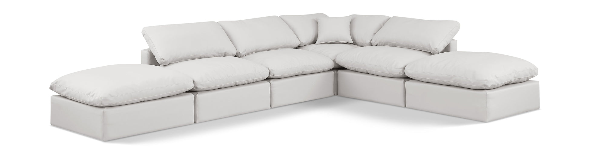 Indulge - Faux Leather 6 Piece Modular Armless Sectional