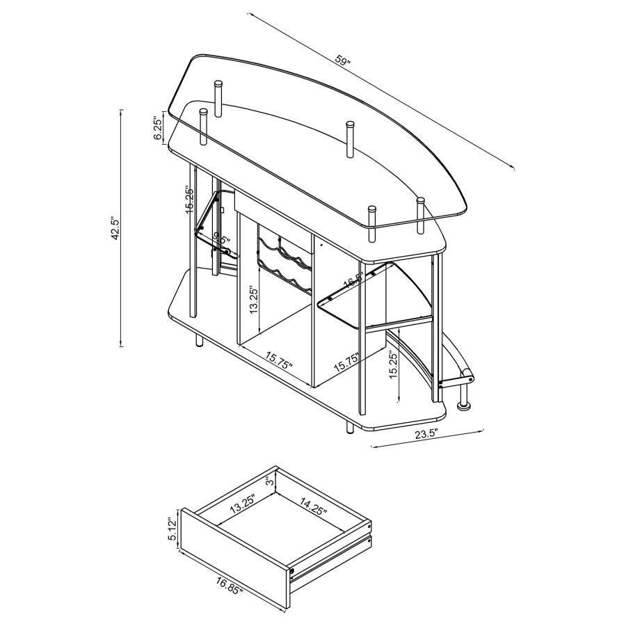 Gideon - Curved Glass Top Home Cabinet