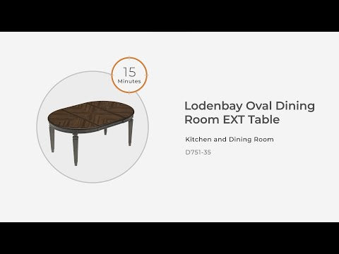Lodenbay - Antique Gray - Oval Dining Room Extension Table