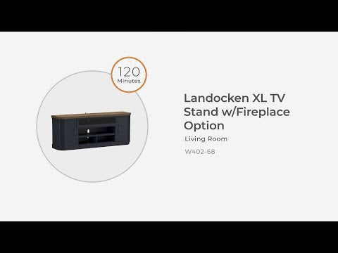 Landocken - Brown / Blue - XL TV Stand W/Fireplace Option