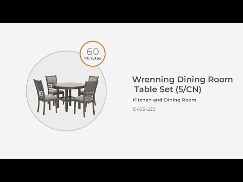 Wrenning - Gray - Dining Room Table Set (Set of 5)