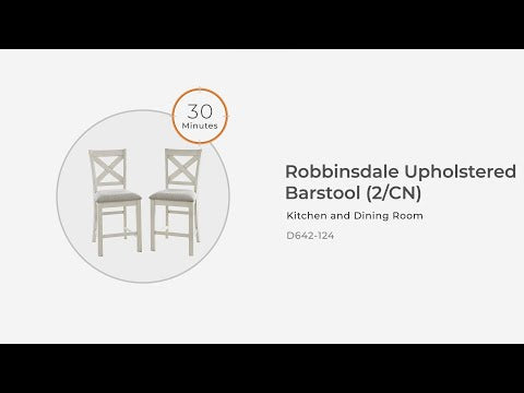 Robbinsdale - Antique White - Upholstered Barstool (Set of 2)