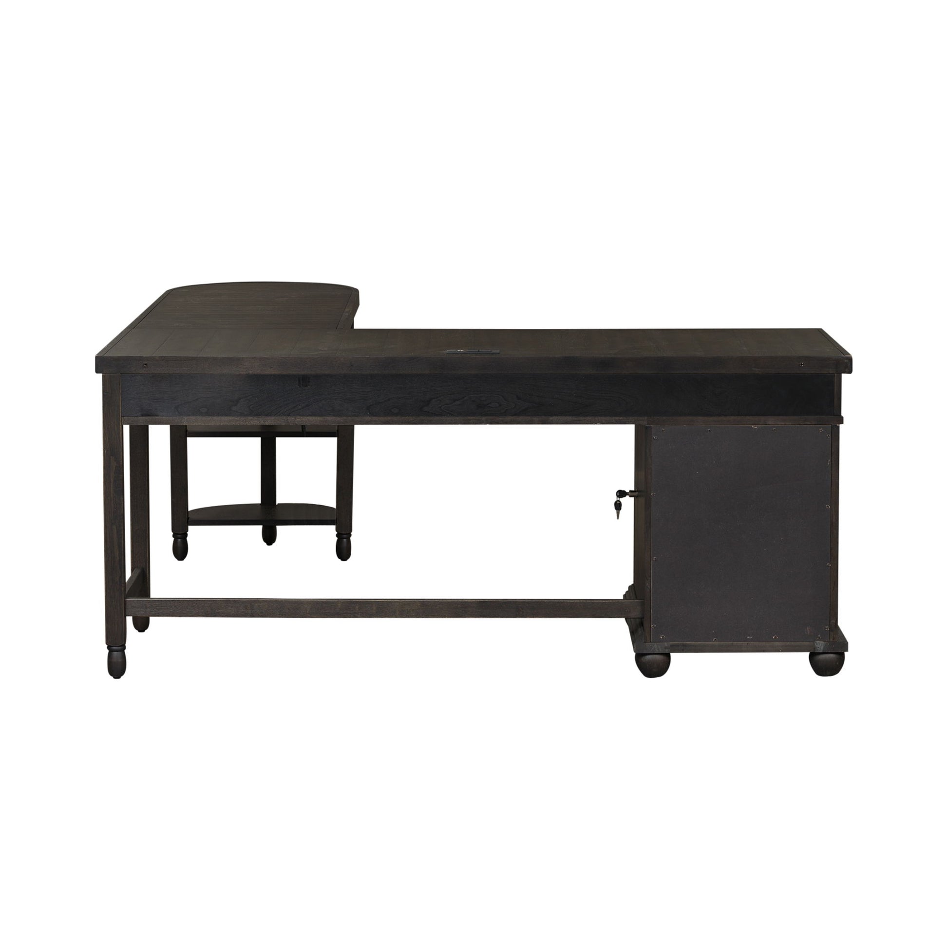 Harvest Home - L Shaped Desk Set With Hutch - Black