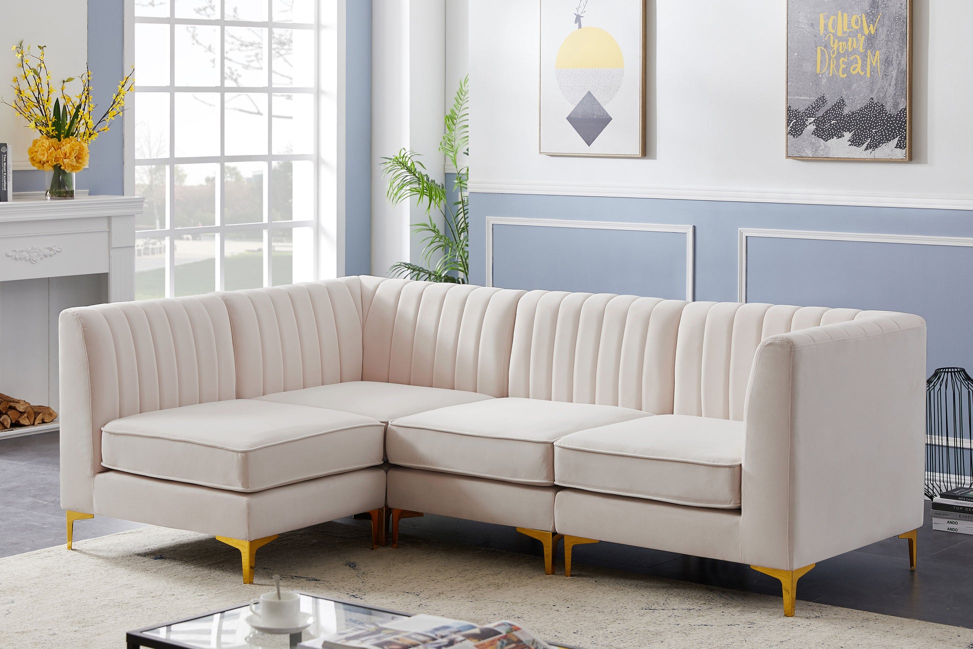 Alina - 4 Piece Modular L-Shaped Sectional