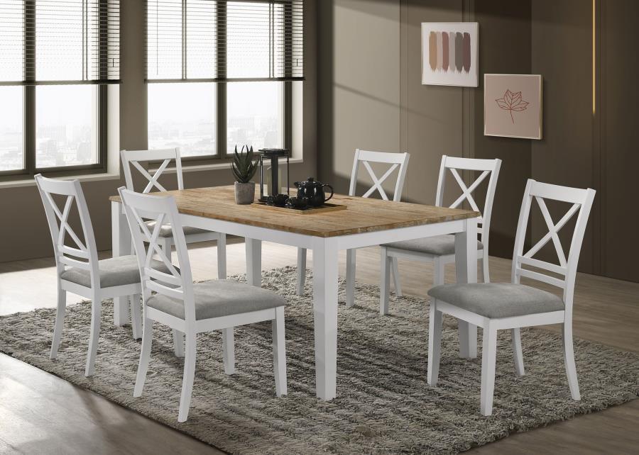 Hollis-Cross Back Wood Dining Side Chair (Set of 2) - White