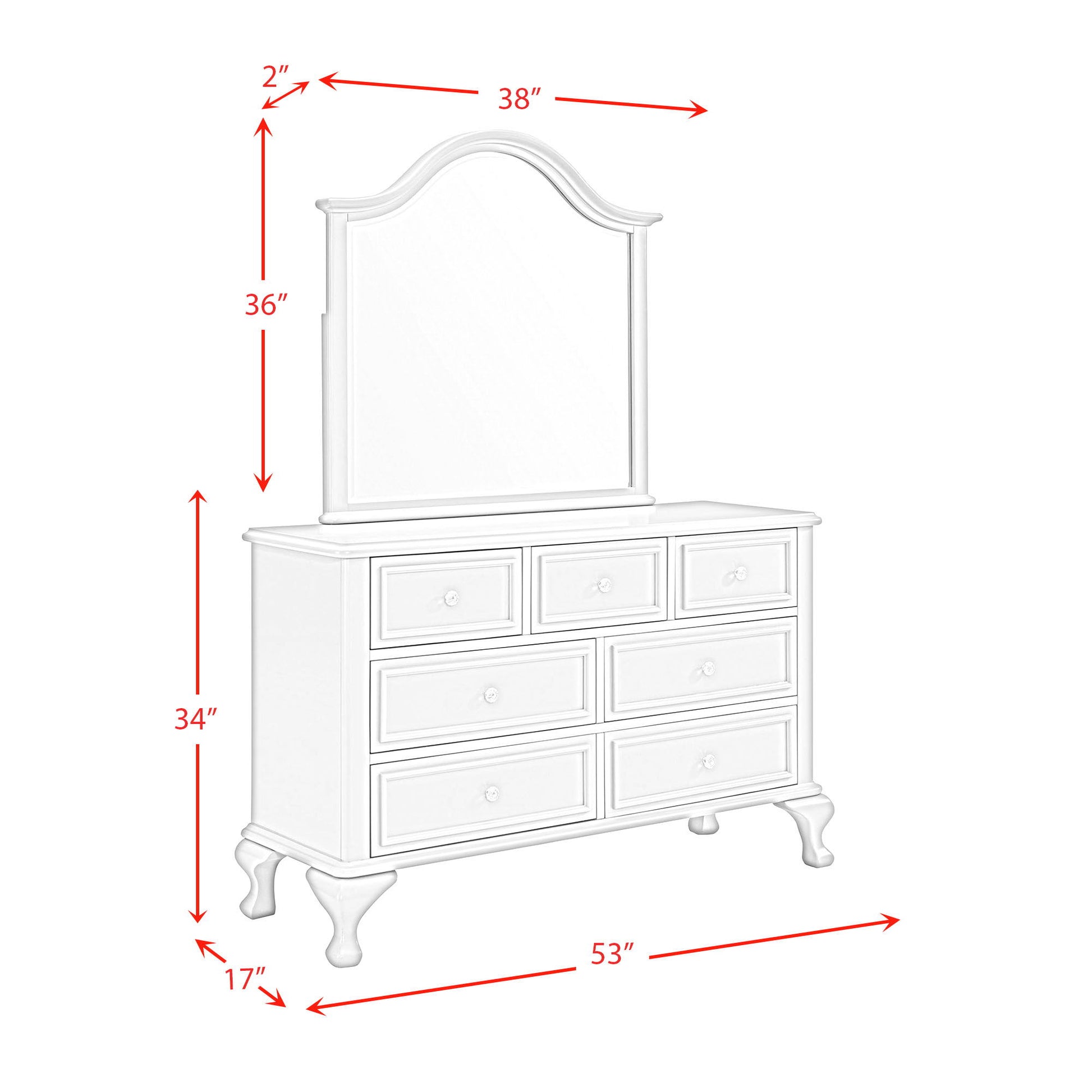 Ariana - Complete Vanity With Lightbulbs - Glossy White