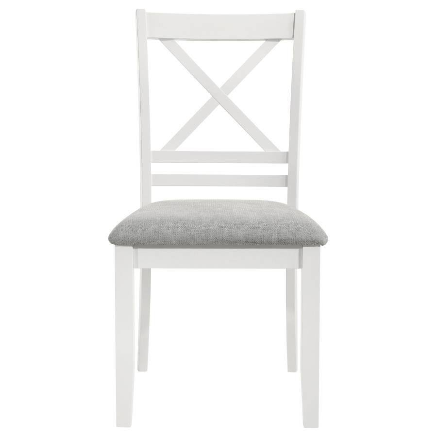 Hollis-Cross Back Wood Dining Side Chair (Set of 2) - White