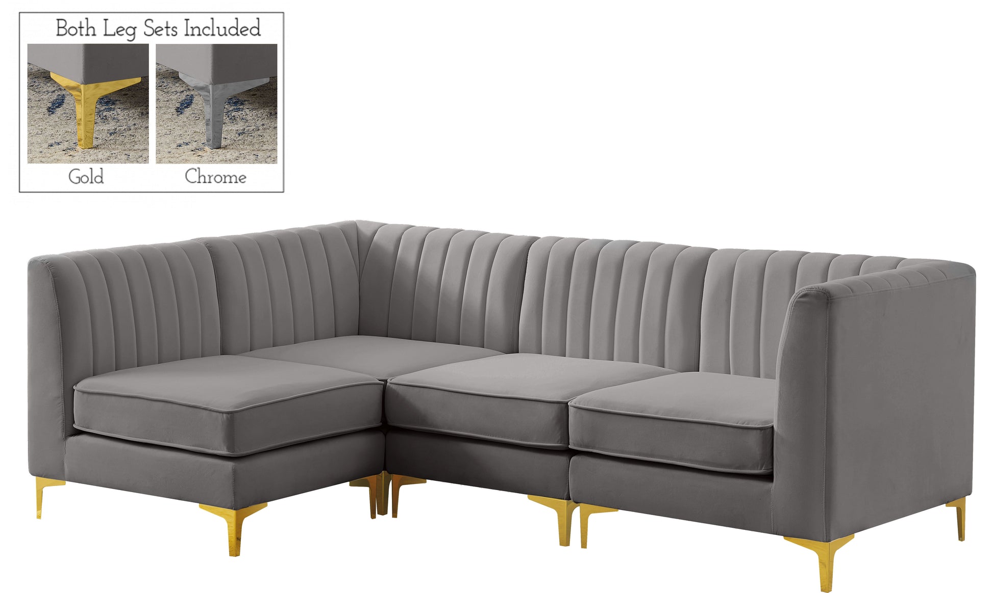 Alina - 4 Piece Modular L-Shaped Sectional