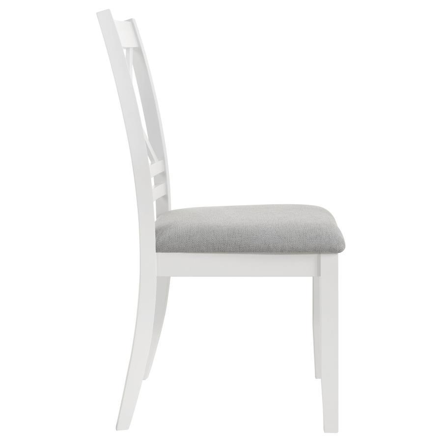 Hollis-Cross Back Wood Dining Side Chair (Set of 2) - White