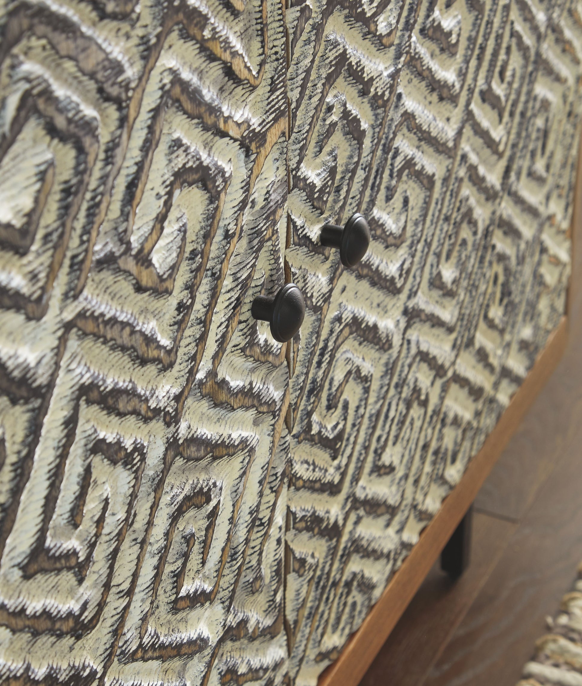 Kerrings - Brown / Black / White - Accent Cabinet