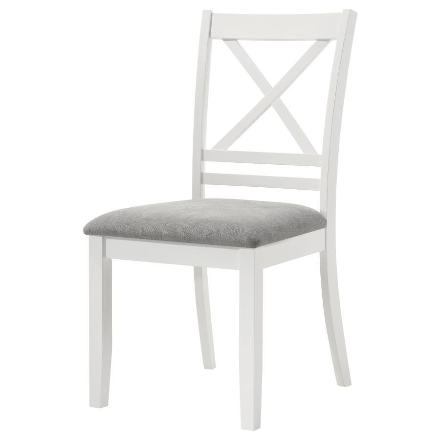 Hollis-Cross Back Wood Dining Side Chair (Set of 2) - White
