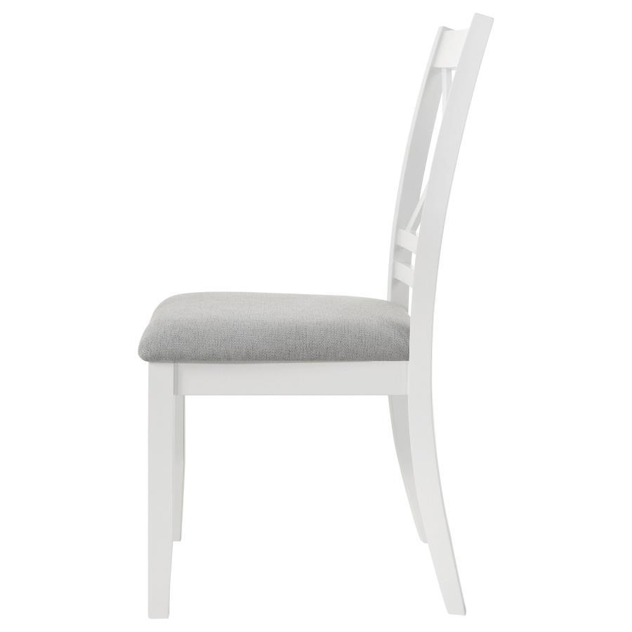 Hollis-Cross Back Wood Dining Side Chair (Set of 2) - White