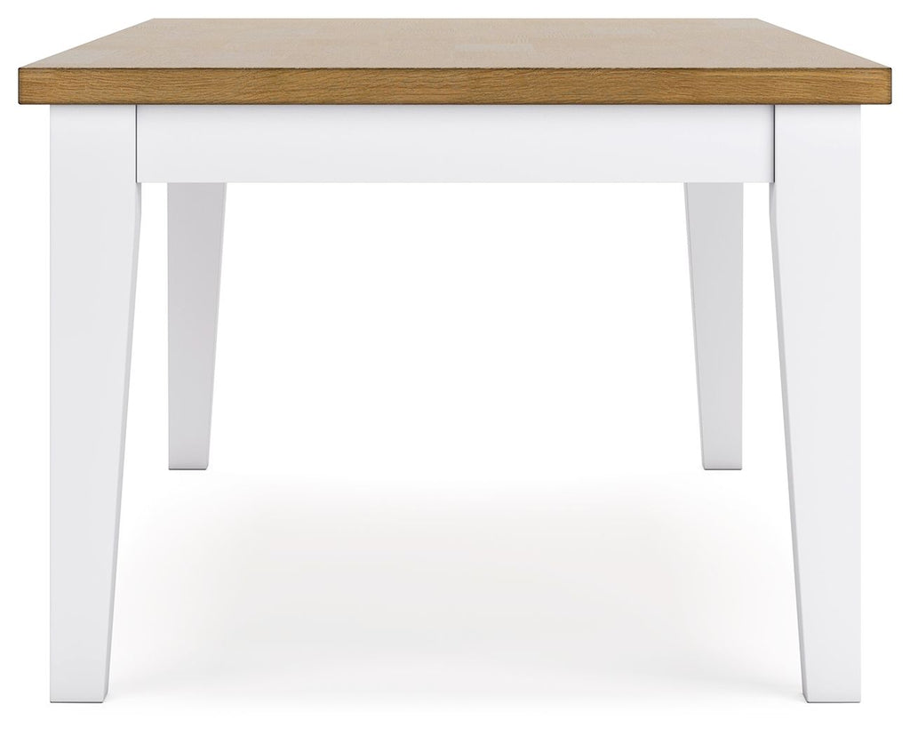 Ashbryn - White / Natural - Rectangular Dining Room Table