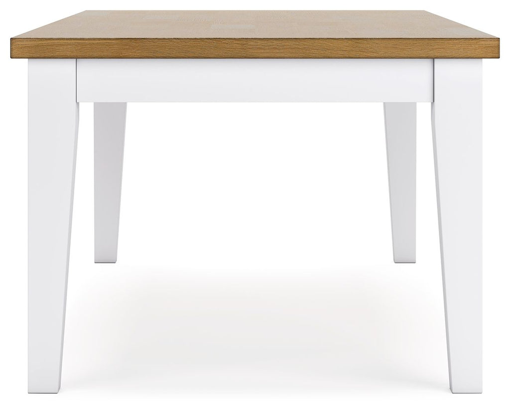 Ashbryn - White / Natural - Rectangular Dining Room Table