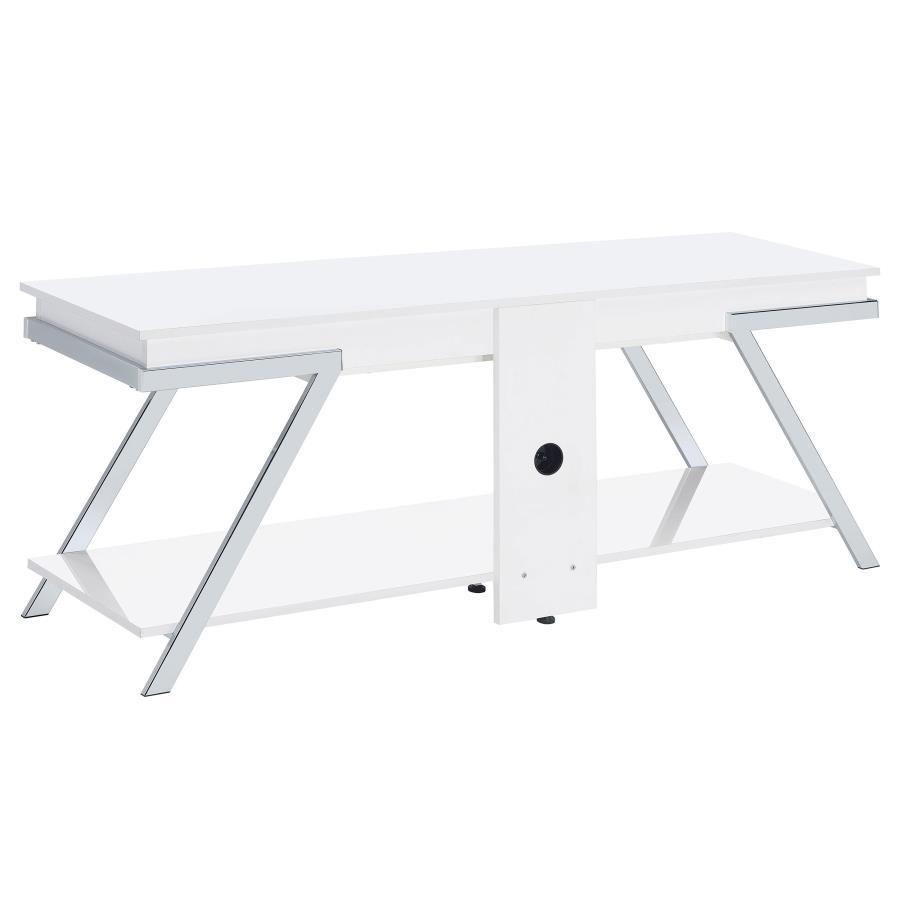 Marcia - 1-Drawer Wood TV Stand - White High Gloss