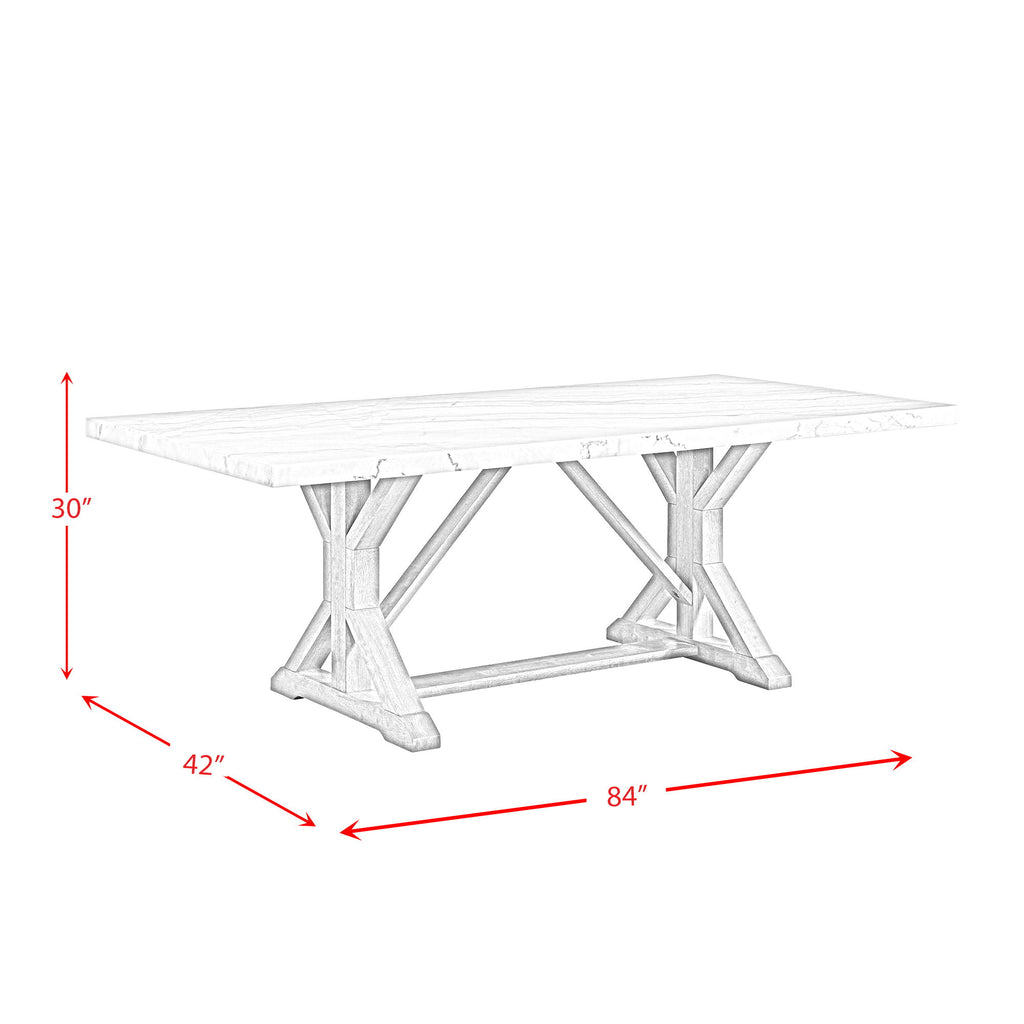 Lakeview - White Marble Standard Height Rectangular Dining Table