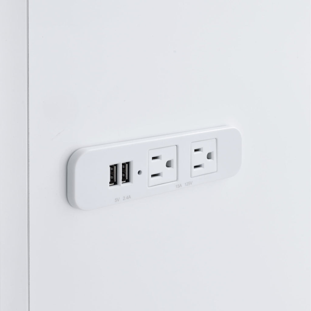 Amia - Complete Vanity With Lightbulbs - Glossy White