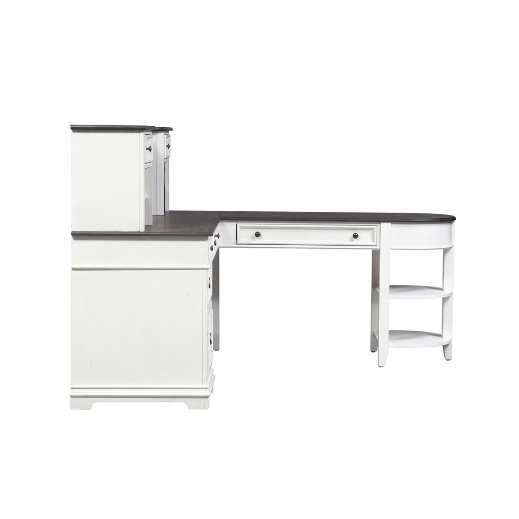 Allyson Park - L Shaped Desk Set With Hutch - White