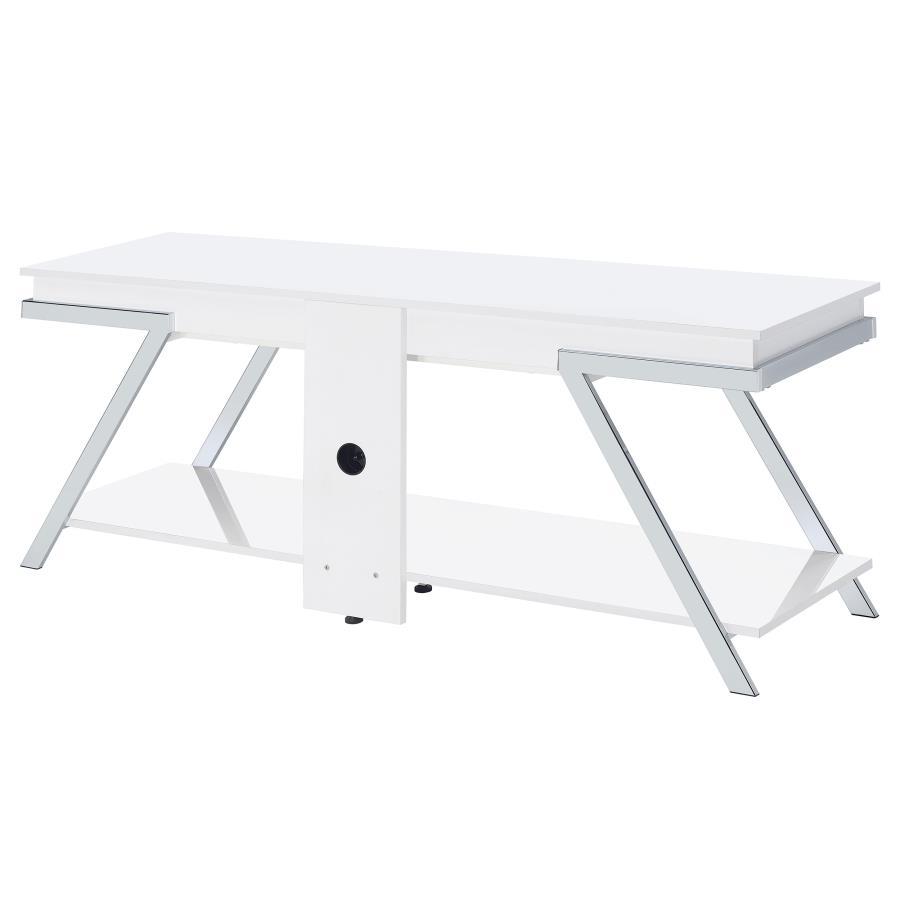 Marcia - 1-Drawer Wood TV Stand - White High Gloss