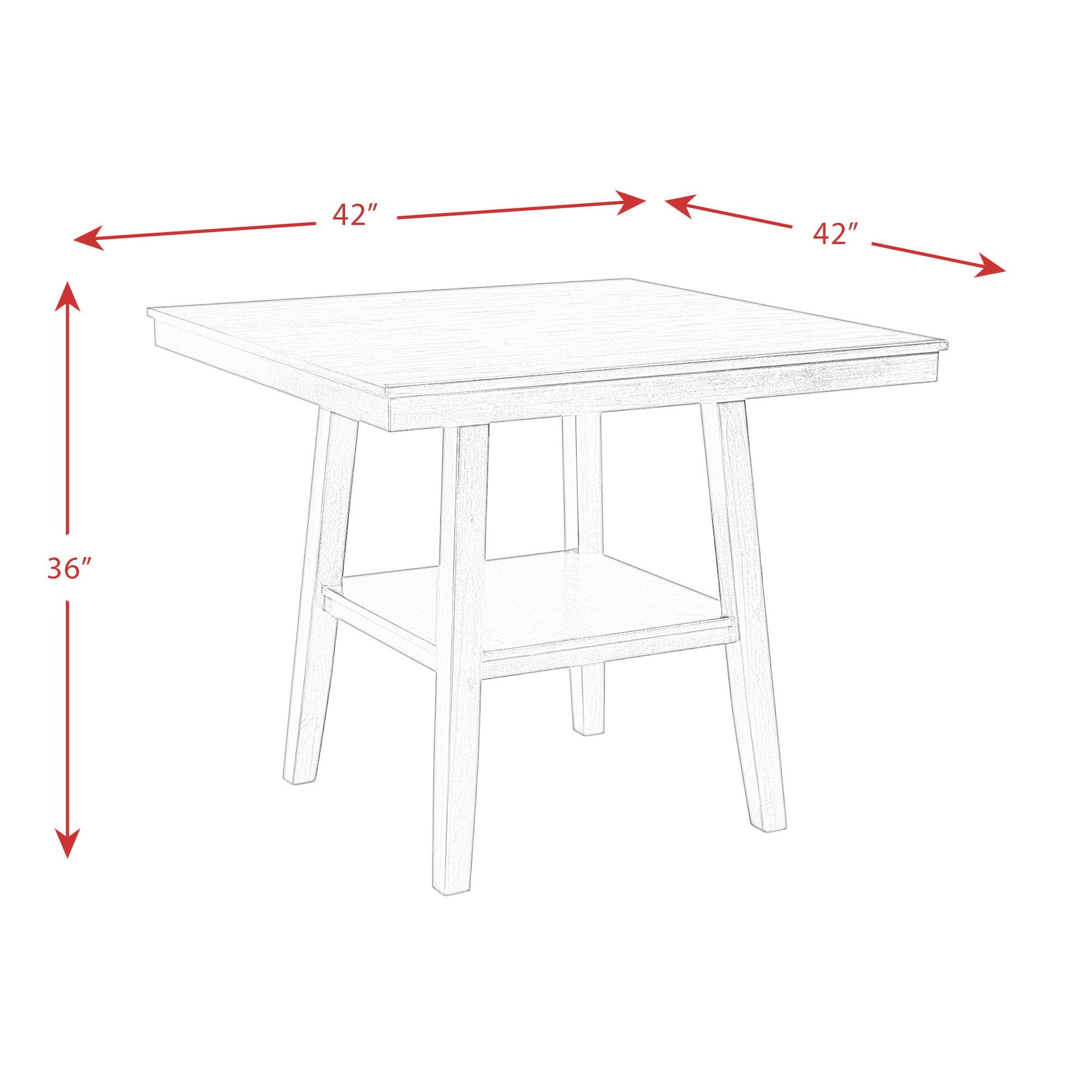 Laredo - 5 Piece Counter Height Dining Set, Table & Four Chairs - Espresso