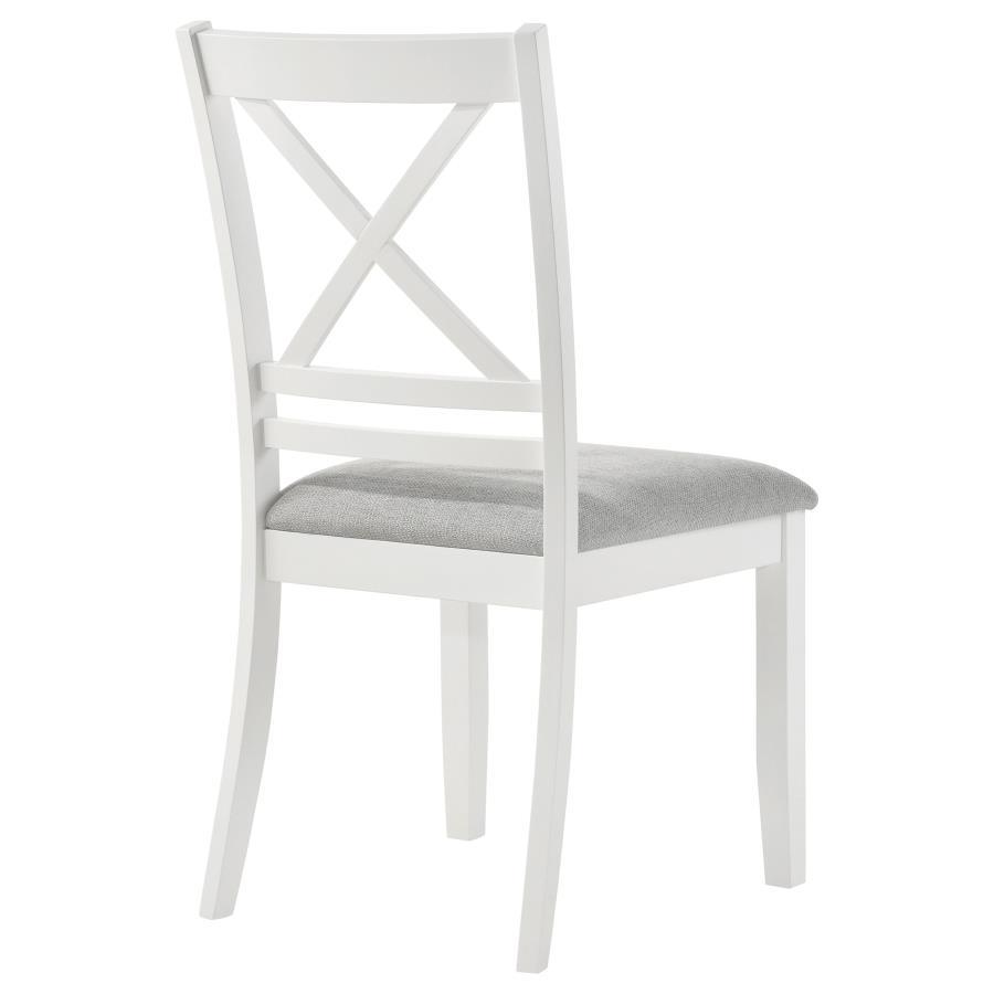 Hollis-Cross Back Wood Dining Side Chair (Set of 2) - White